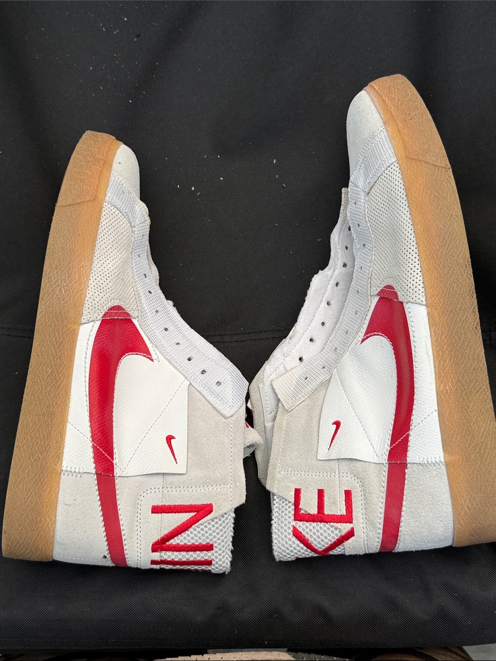 Nike SB Zoom Blazer Premium Deconstructed High Top Sneaker White/Red Gum size 15